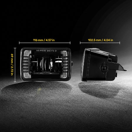 For 2015-2019 Ford F-150 DRL Black LED Fog Lights Assembly Pair