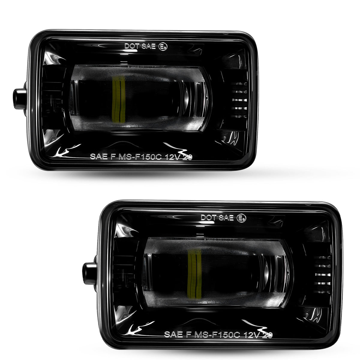 For 2015-2019 Ford F-150 Black LED Fog Lights Assembly Pair