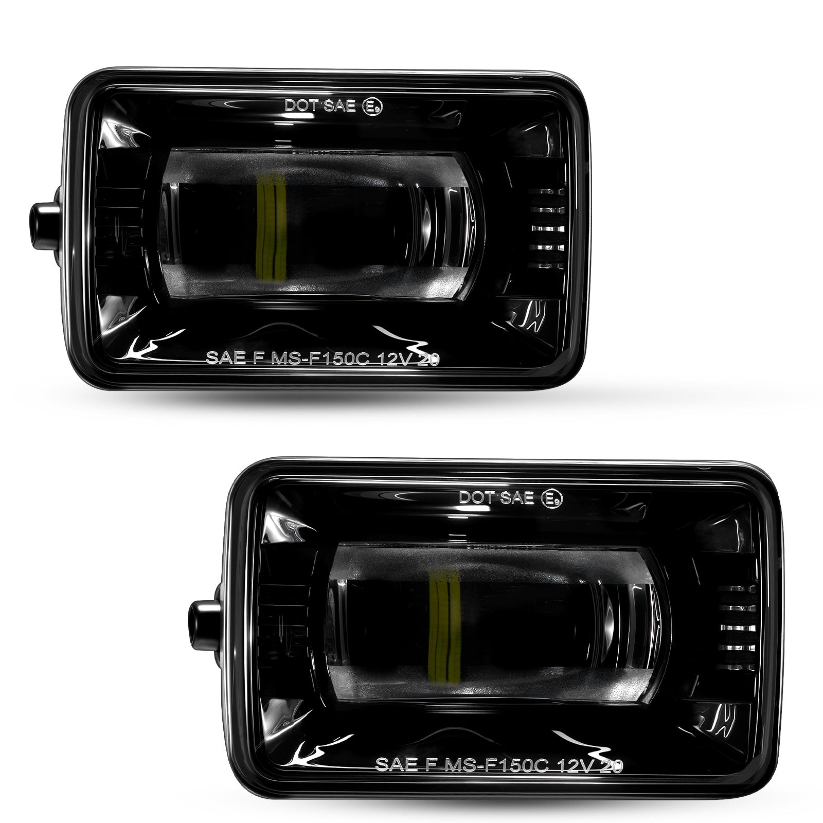 For 2015-2019 Ford F-150 Black LED Fog Lights Assembly Pair