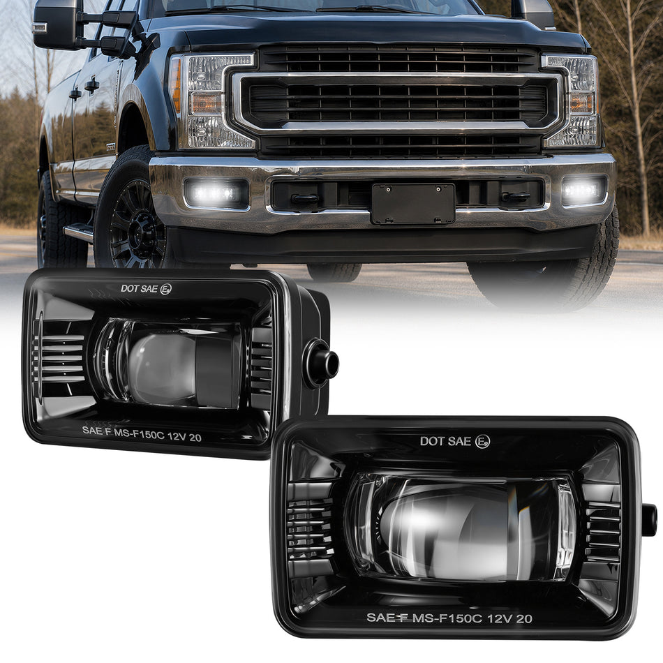 For 2015-2019 Ford F150 Black LED Fog Lights Assembly Pair