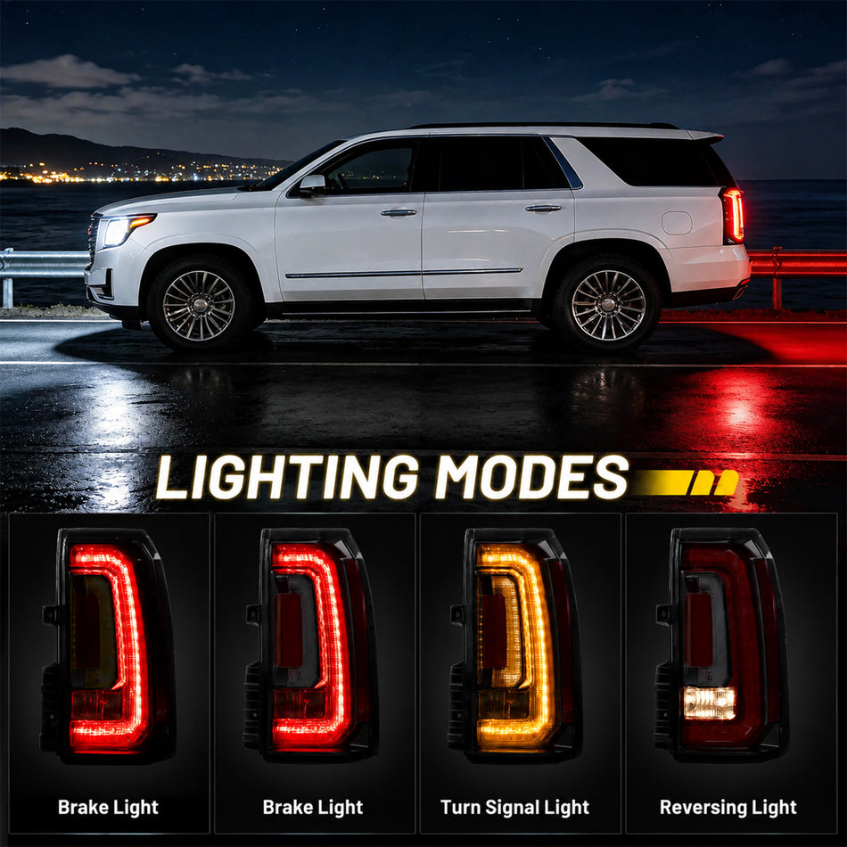 For 2015-2020 GMC Yukon/Yukon XL Denali SLE SLT LED Tail Light Assembly Pair