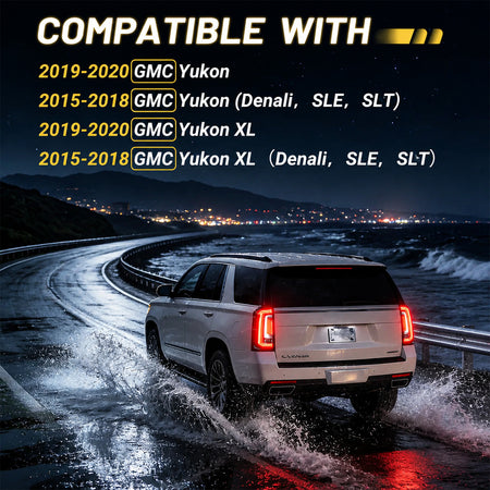 For 2015-2020 GMC Yukon/Yukon XL Denali SLE SLT LED Tail Light Assembly Pair