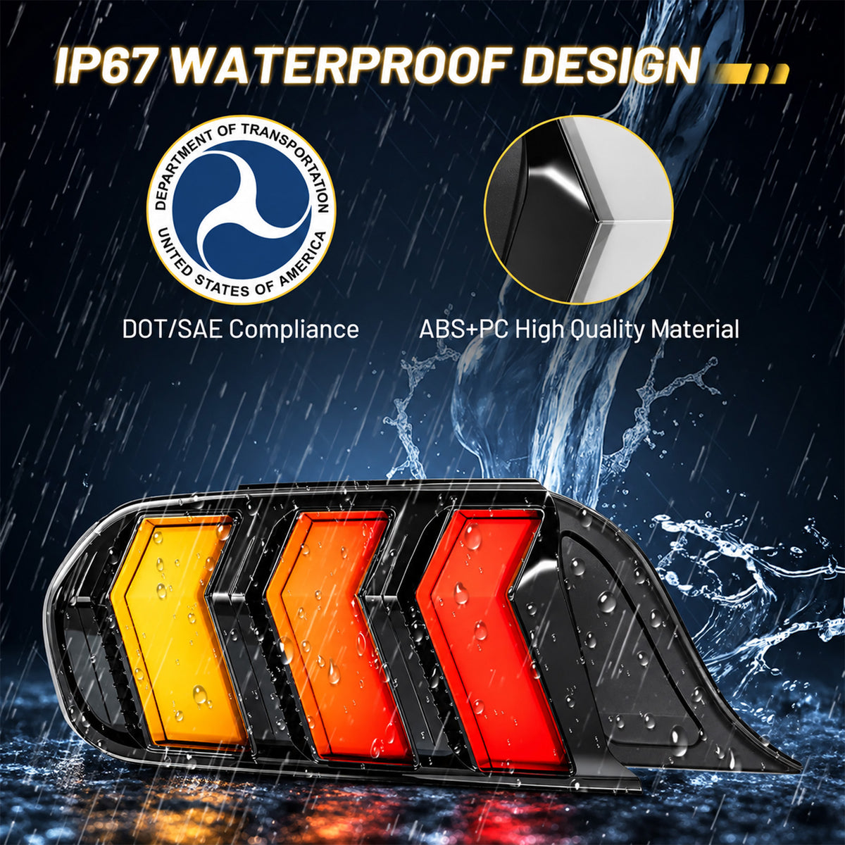 For 2015-2023 Ford Mustang LED Tail Light Assembly Pair
