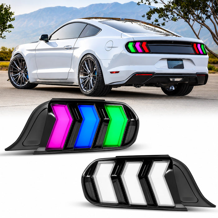 For 2015-2023 Ford Mustang RGB Dynamic LED Tail Light Assembly Pair