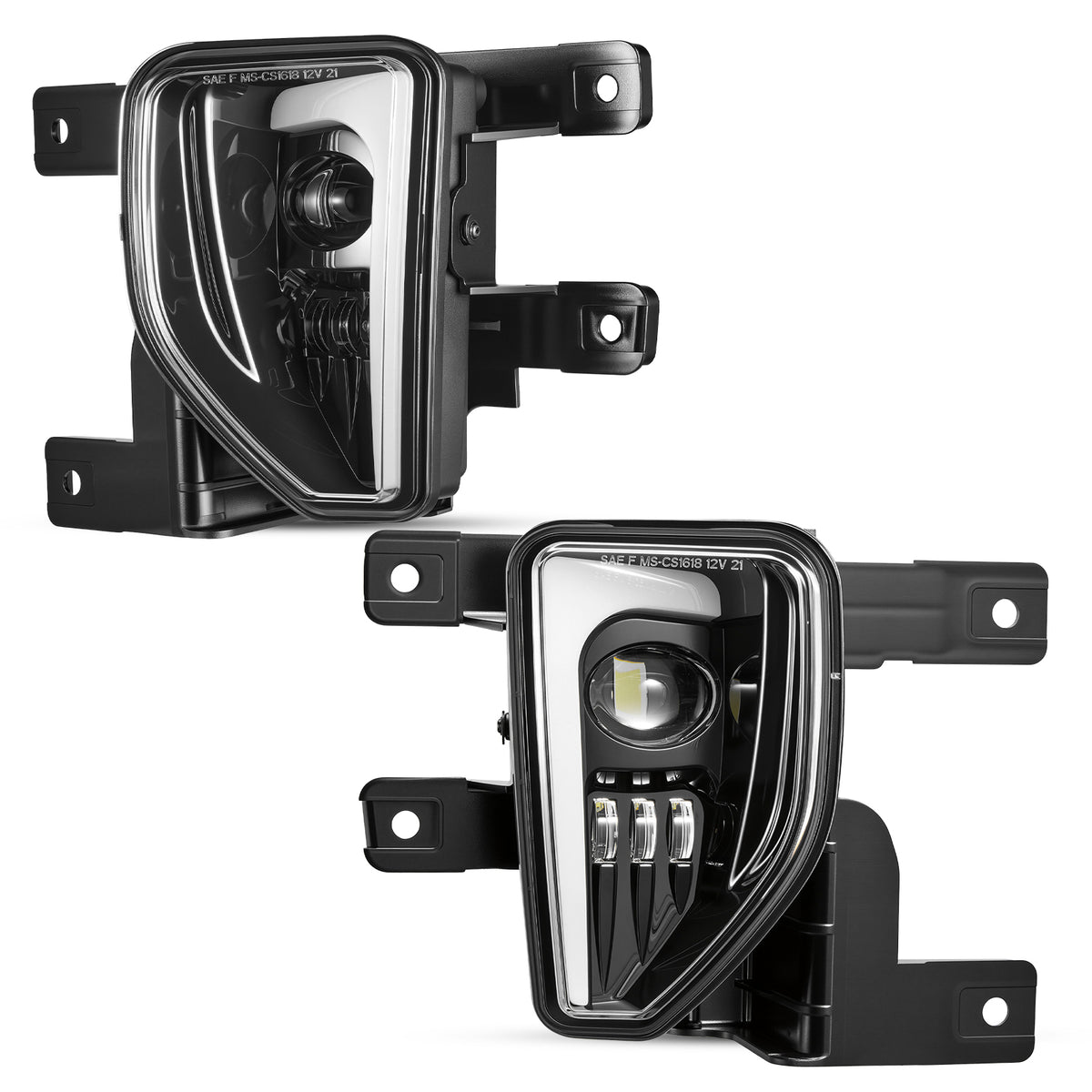 For 2016-2018 Chevy Silverado 1500 Black LED Fog Lights Assembly Pair