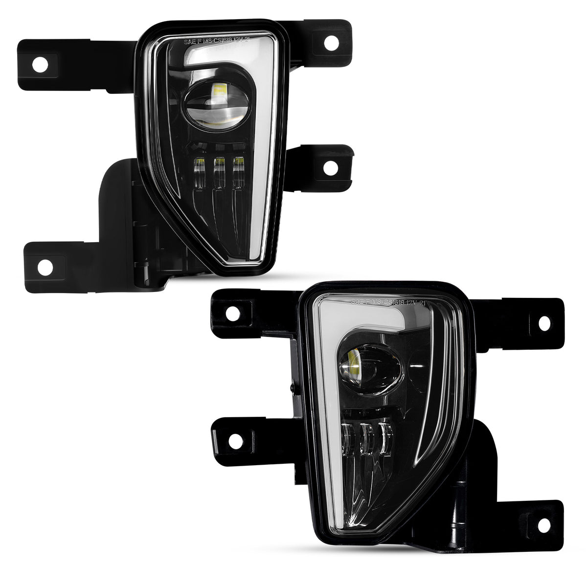 For 2016-2018 Chevy Silverado 1500 Black LED Fog Lights Assembly Pair