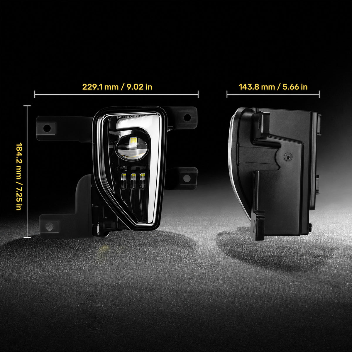 For 2016-2018 Chevy Silverado 1500 Black LED Fog Lights Assembly Pair