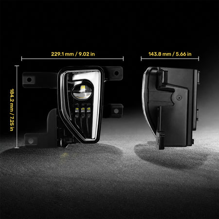 For 2016-2018 Chevy Silverado 1500 Black LED Fog Lights Assembly Pair