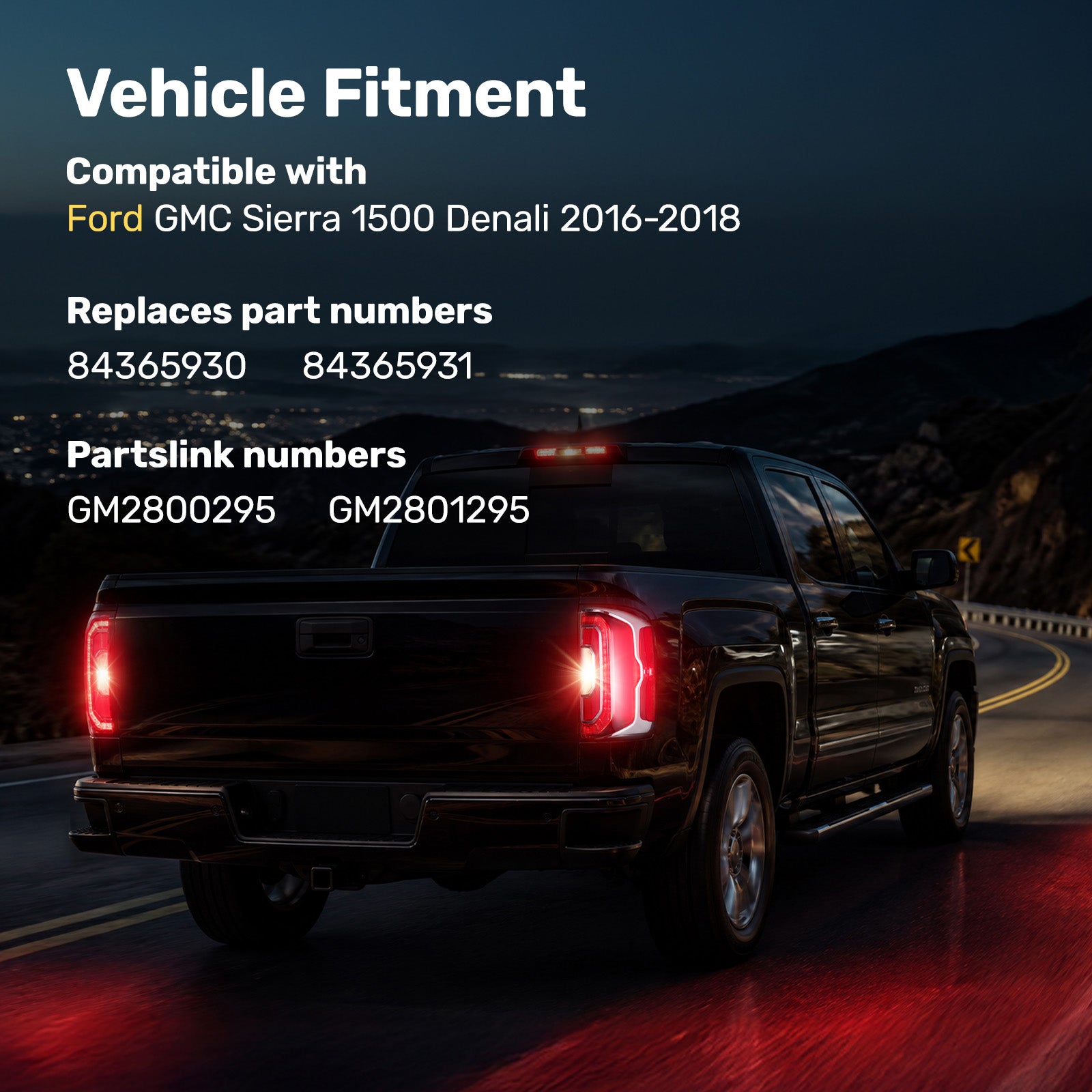 For 2016-2018 GMC Sierra Red Housing LED Tail Lights Assembly Pair