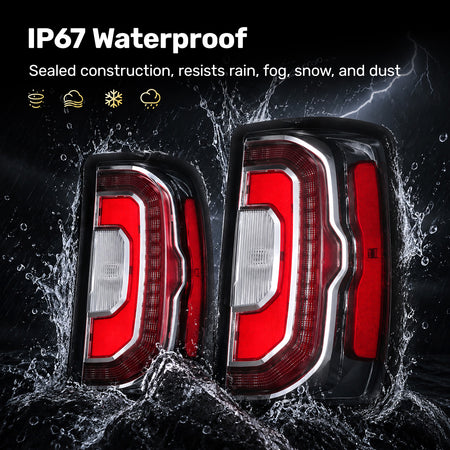 For 2016-2018 GMC Sierra Red Housing LED Tail Lights Assembly Pair