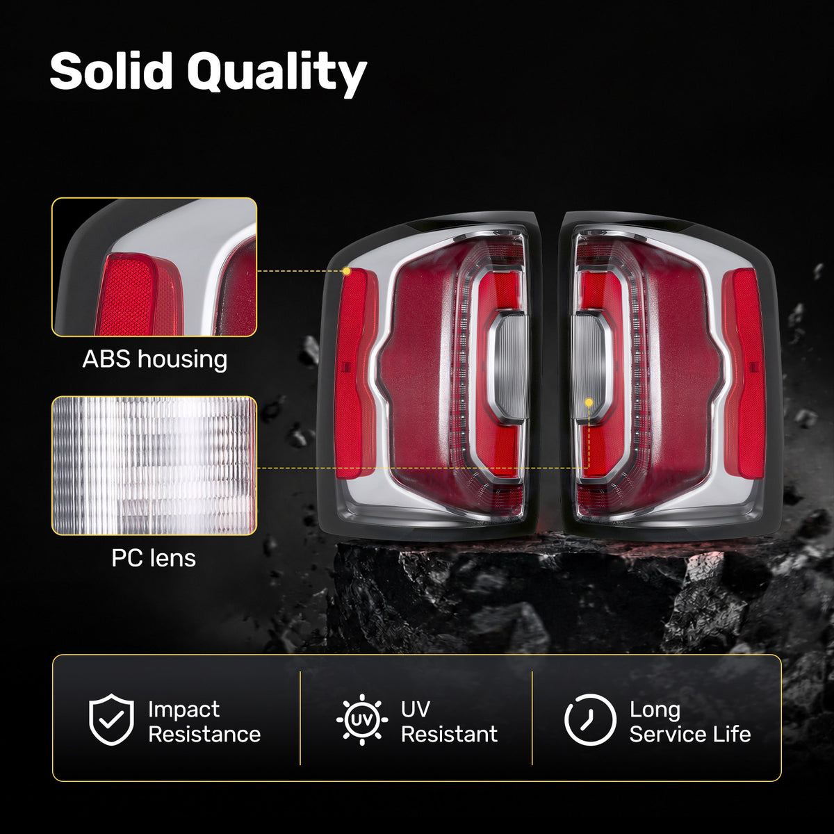 For 2016-2018 GMC Sierra Red Housing LED Tail Lights Assembly Pair