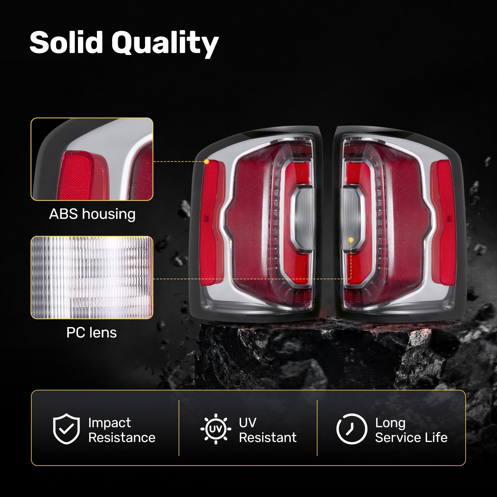 For 2016-2018 GMC Sierra Red Housing LED Tail Lights Assembly Pair