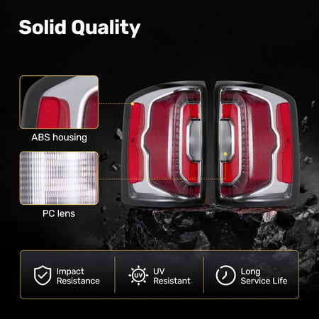 For 2016-2018 GMC Sierra Red Housing LED Tail Lights Assembly Pair