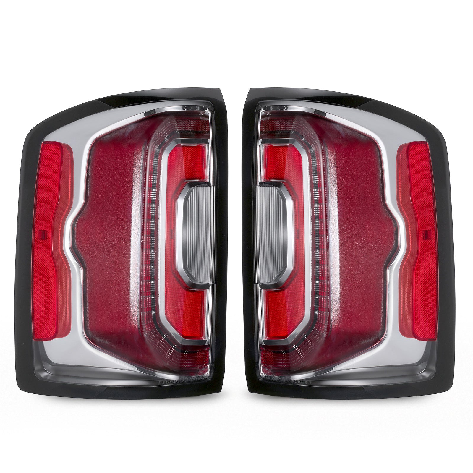 For 2016-2018 GMC Sierra Red Housing LED Tail Lights Assembly Pair