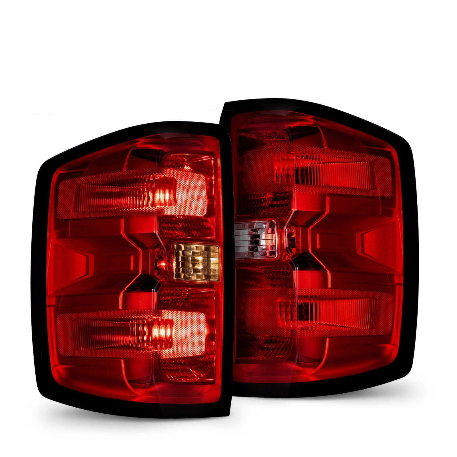 For 2016-2019 Chevy Silverado Red Lens Tail Light Assembly Pair