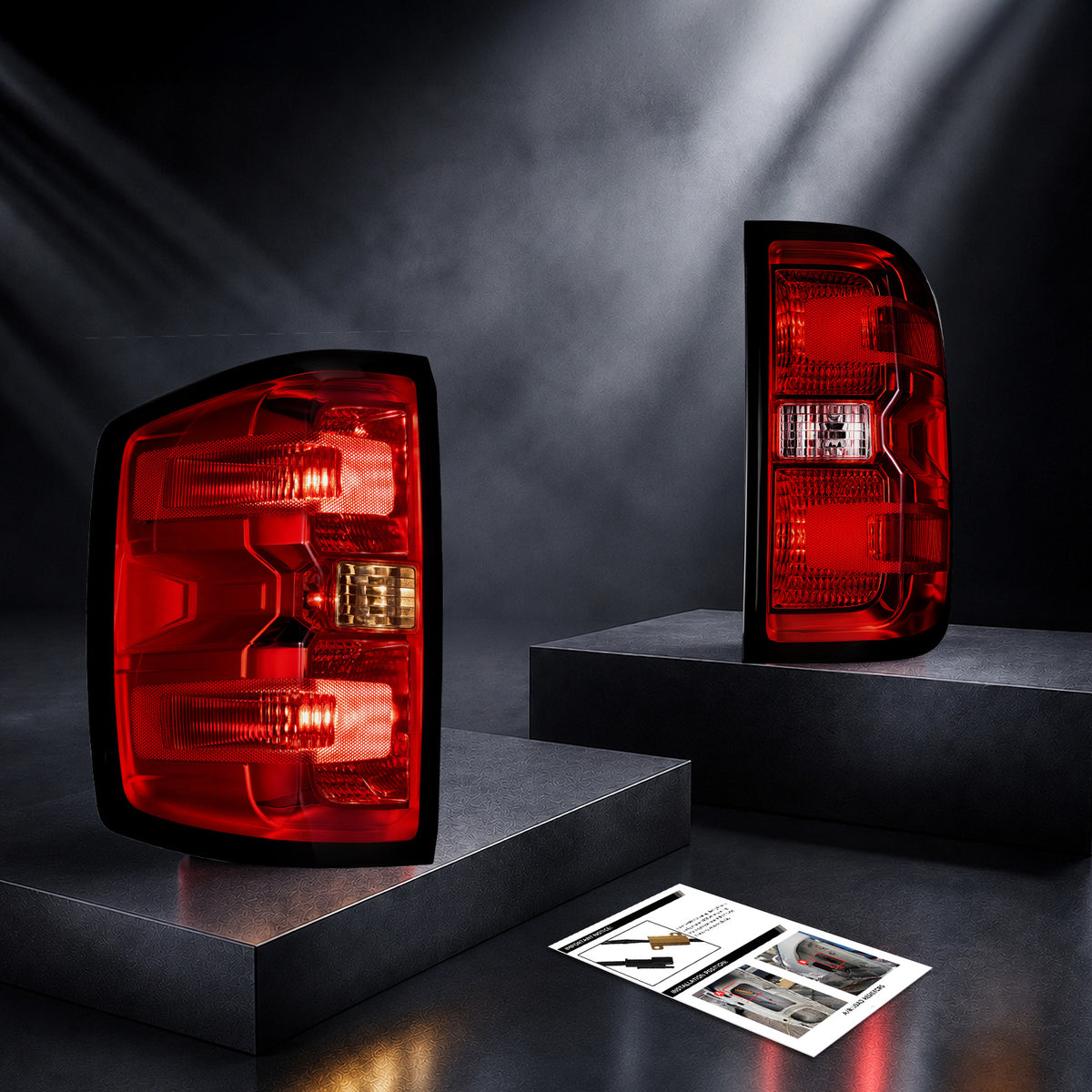 For 2016-2019 Chevy Silverado Red Lens Tail Light Assembly Pair