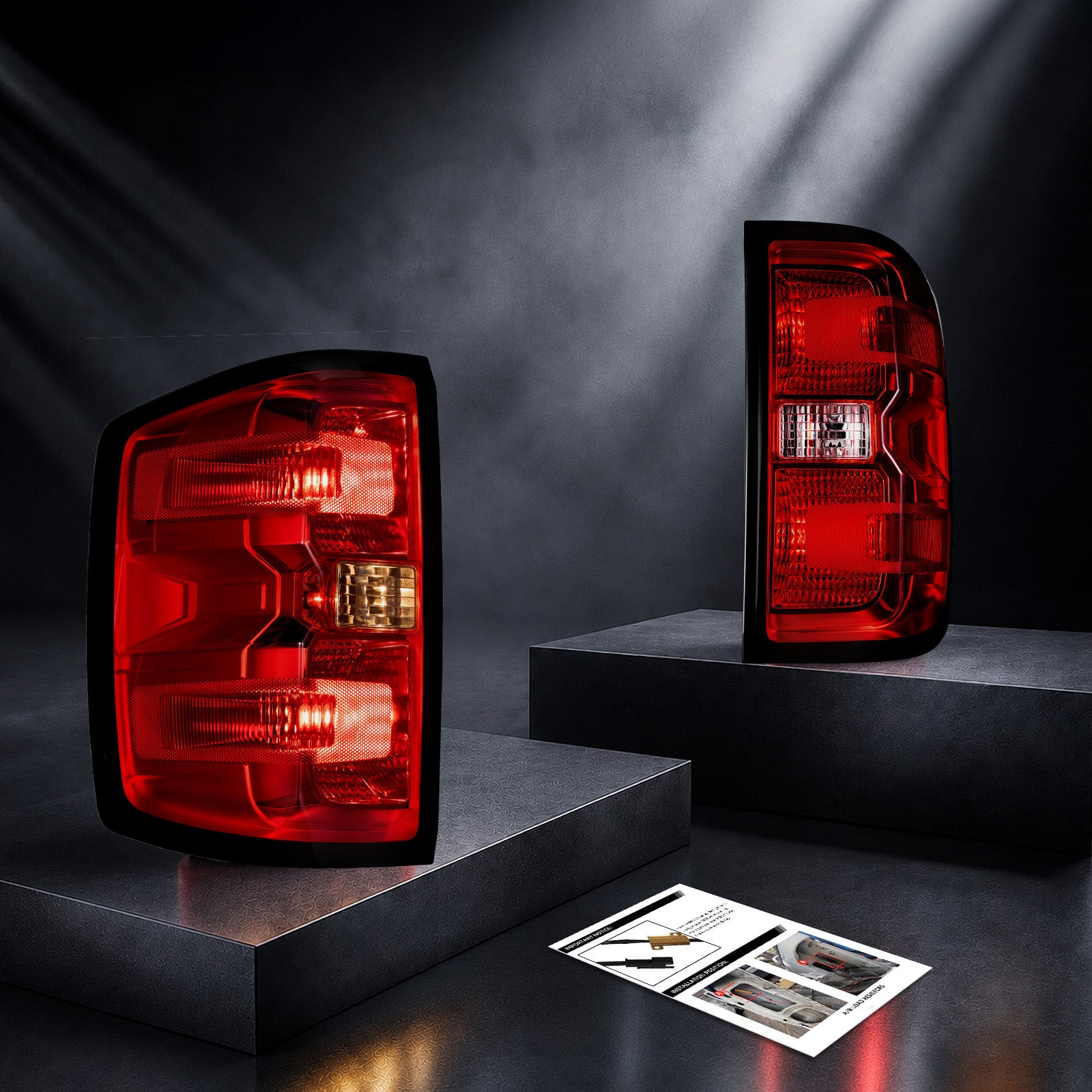 For 2016-2019 Chevy Silverado Red Lens Tail Light Assembly Pair