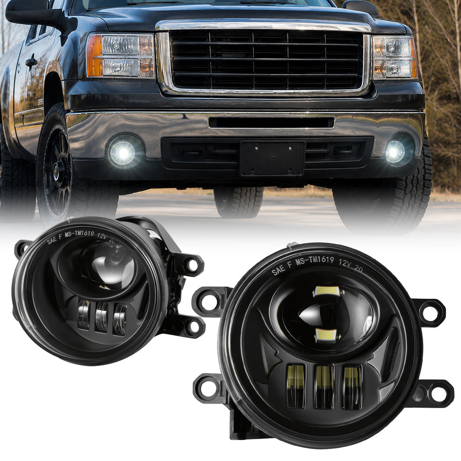 For 2016-2019 Toyota Tacoma Black LED Fog Lights Assembly Pair