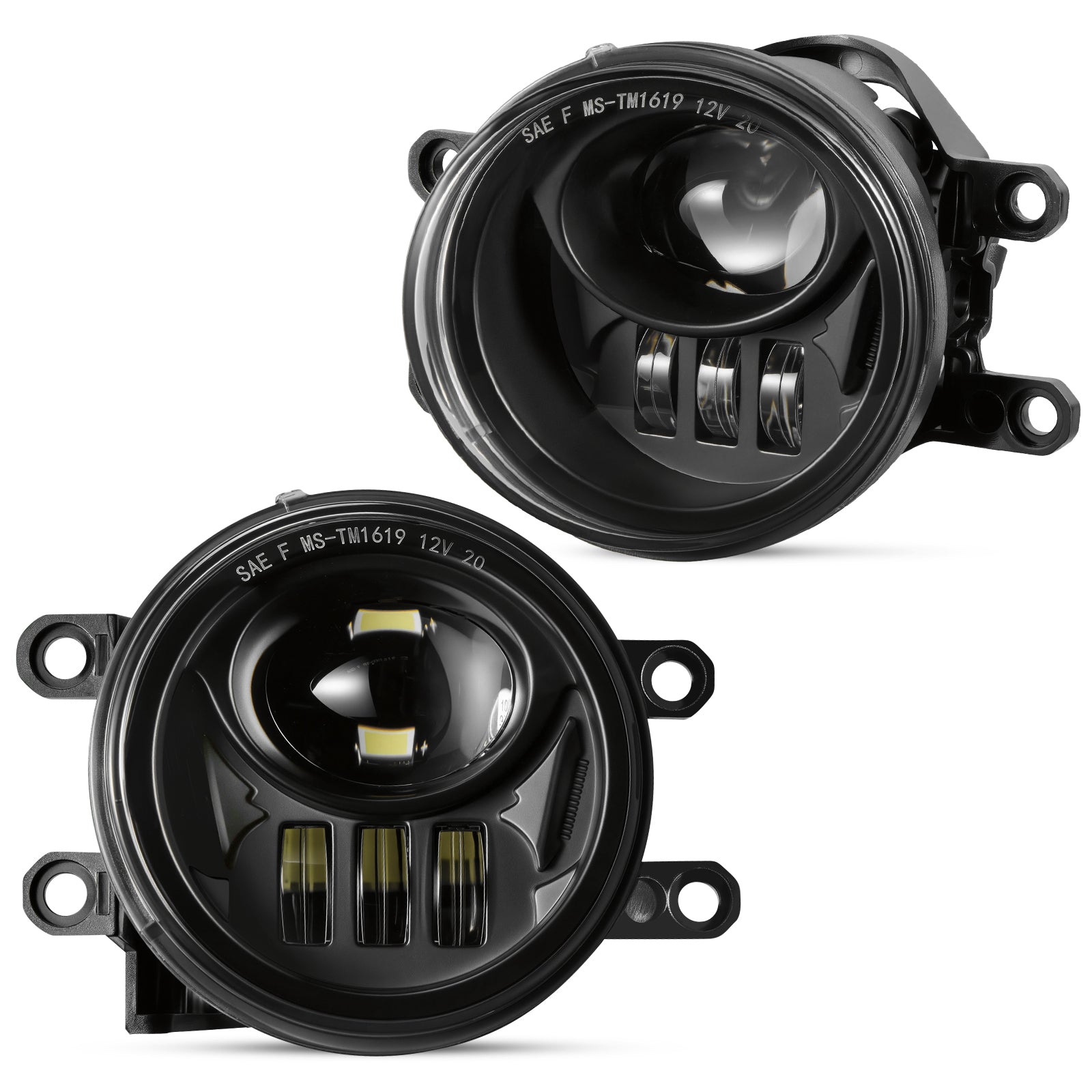 For 2016-2019 Toyota Tacoma Black LED Fog Lights Assembly Pair