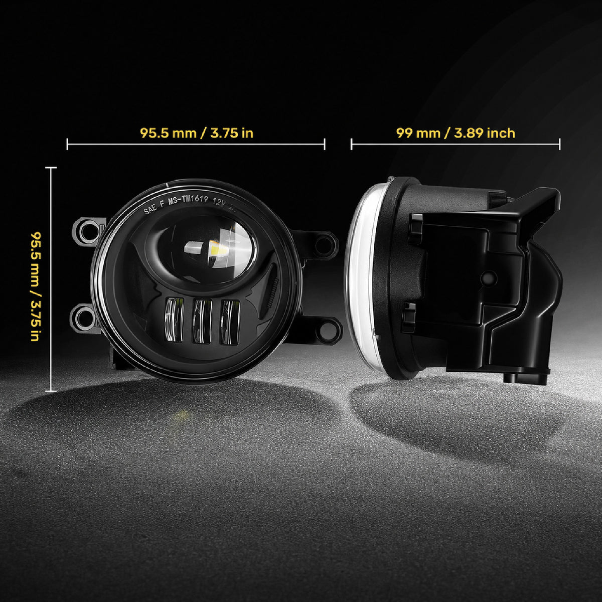 For 2016-2019 Toyota Tacoma Black LED Fog Lights Assembly Pair