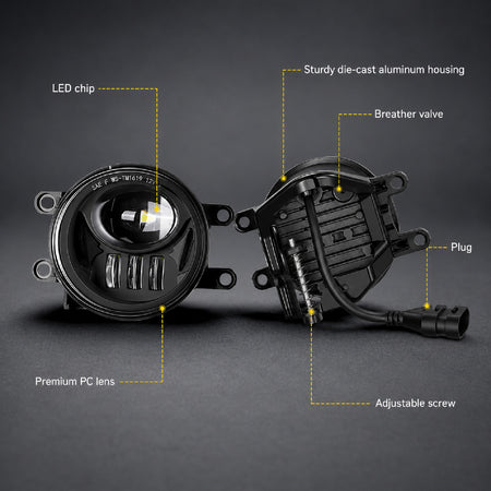 For 2016-2019 Toyota Tacoma Black LED Fog Lights Assembly Pair