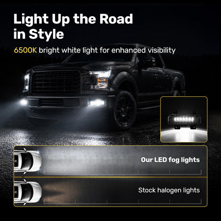 For 2019-2021 Dodge Ram 1500 Black LED Fog Lights Assembly Pair