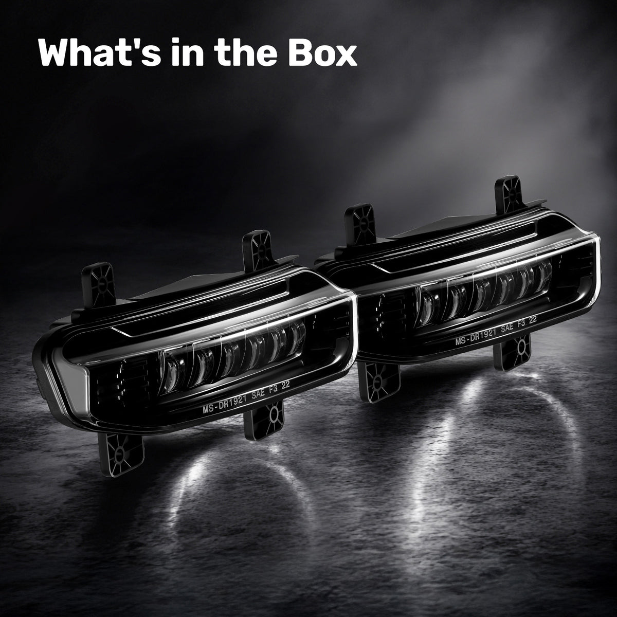 For 2019-2021 Dodge Ram 1500 Black LED Fog Lights Assembly Pair