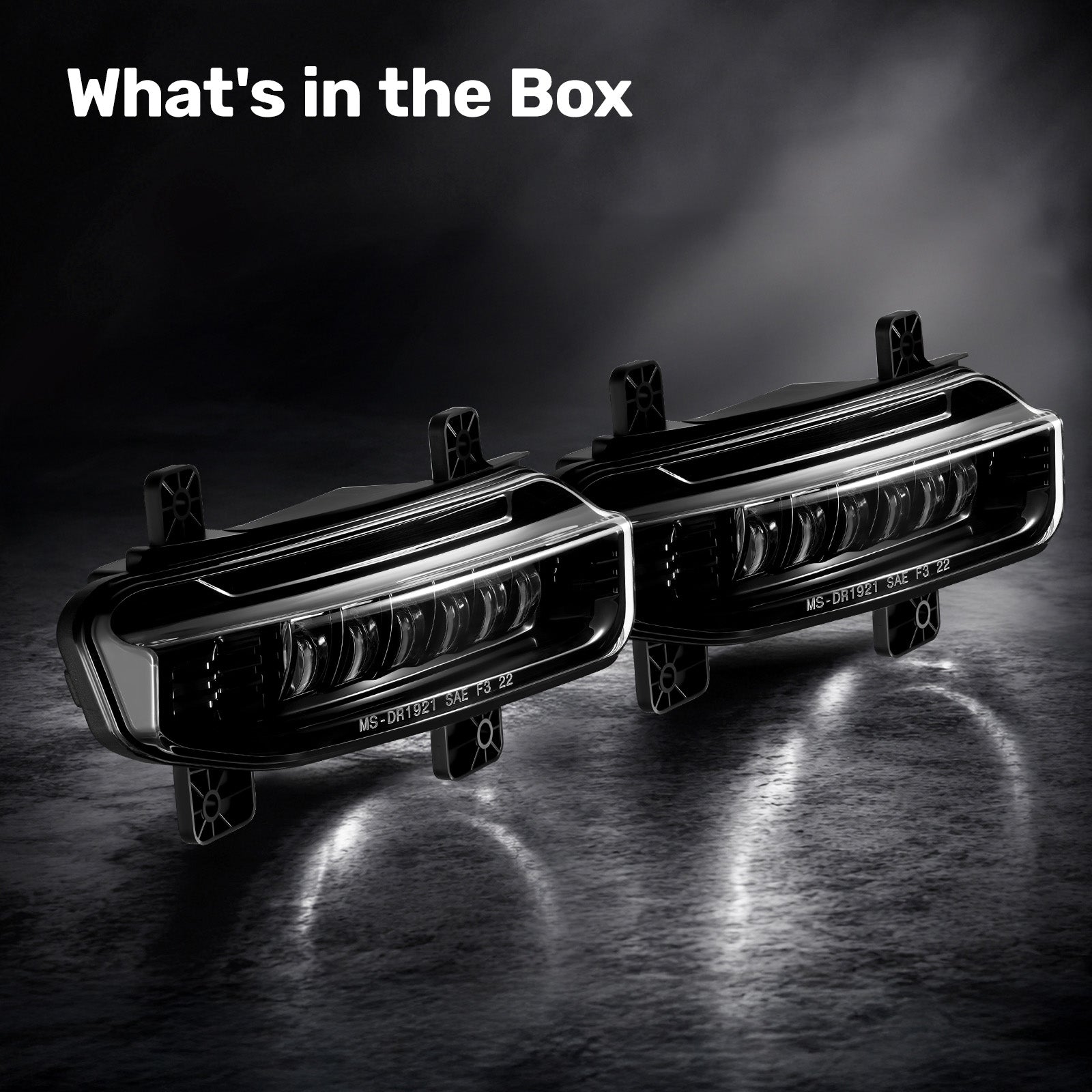 For 2019-2021 Dodge Ram 1500 Black LED Fog Lights Assembly Pair