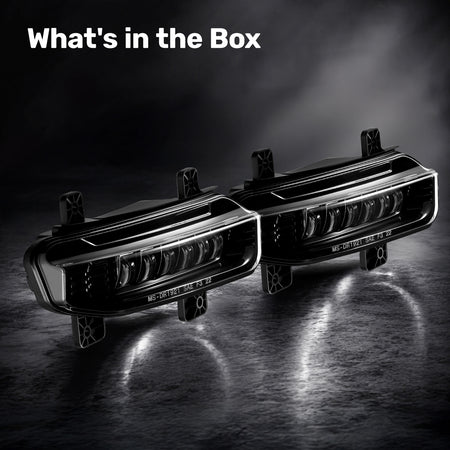For 2019-2021 Dodge Ram 1500 Black LED Fog Lights Assembly Pair