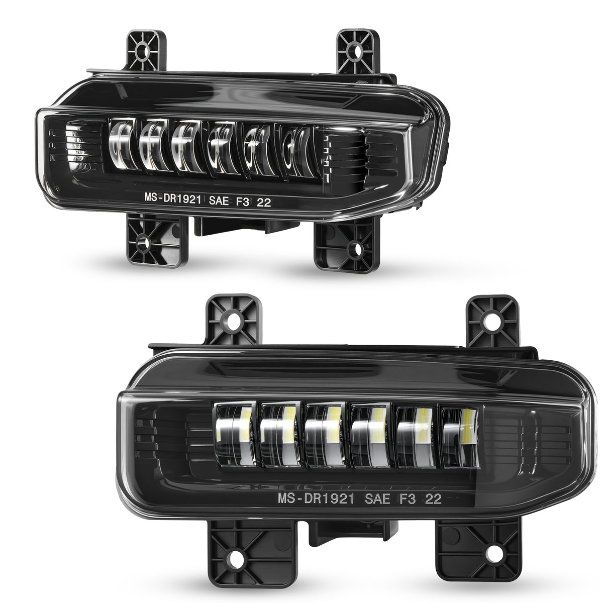 For 2019-2021 Dodge Ram 1500 Black LED Fog Lights Assembly Pair