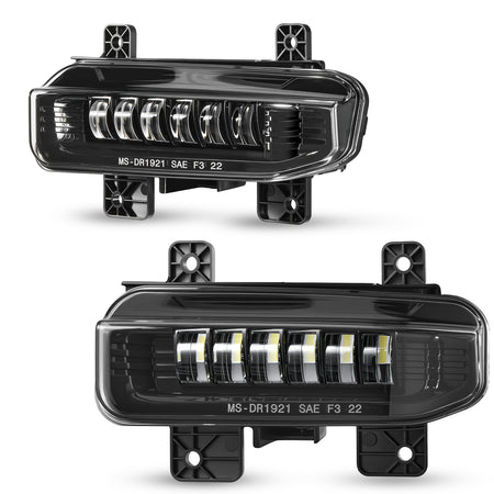 For 2019-2021 Dodge Ram 1500 Black LED Fog Lights Assembly Pair