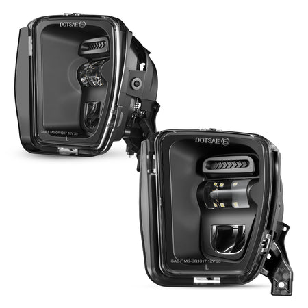 For 2009-2017 Dodge Ram Black LED Fog Lights Assembly Pair