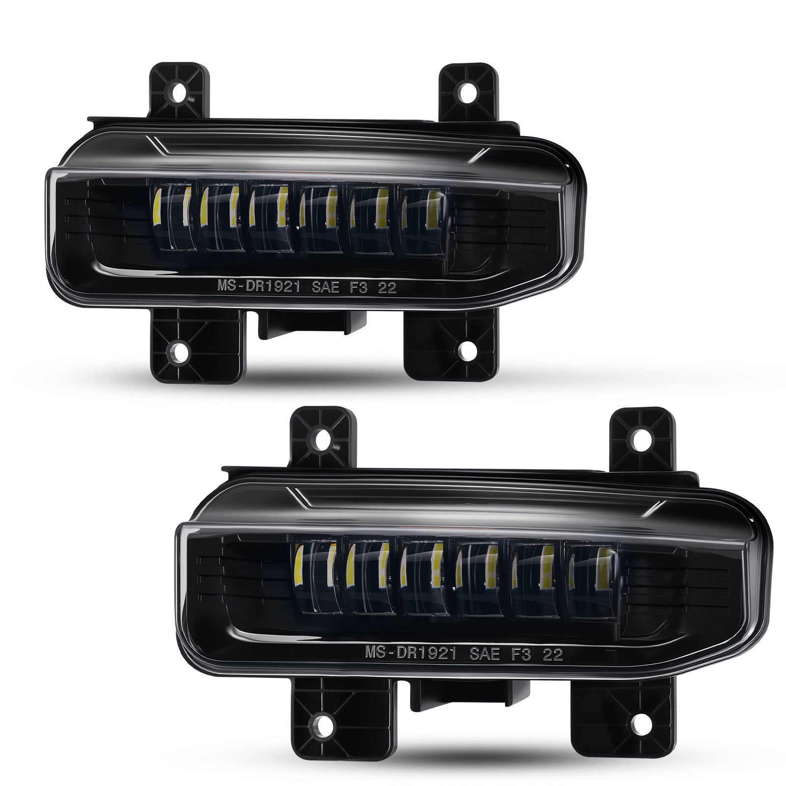 For 2019-2021 Dodge Ram 1500 Black LED Fog Lights Assembly Pair