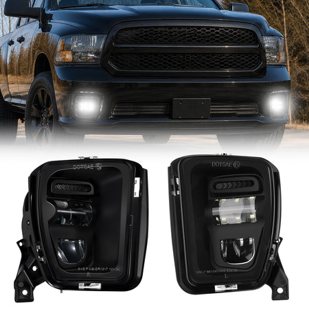 For 2013-2017 Dodge Ram 1500 Black LED Fog Lights Assembly Pair