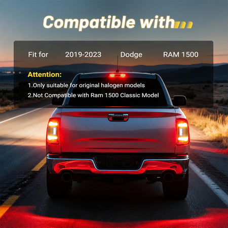 For 2019-2023 Dodge Ram 1500 LED Tail Lights Assembly Pair