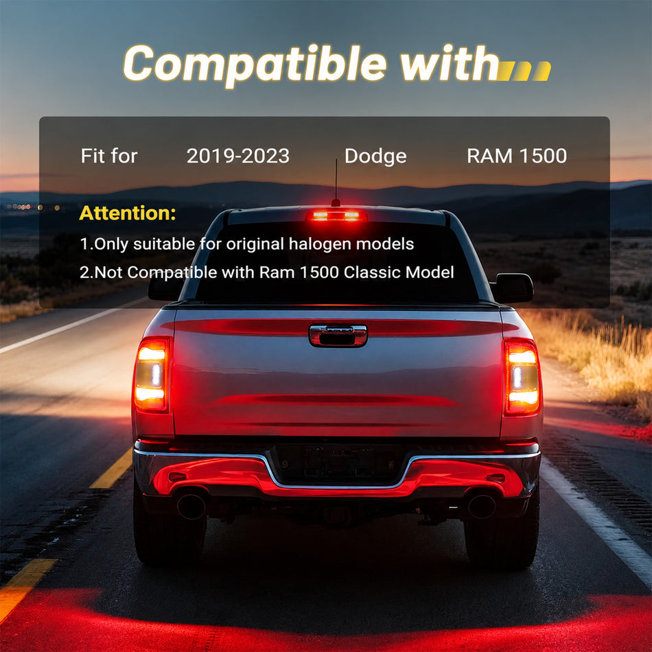 For 2019-2023 Dodge Ram 1500 LED Tail Lights Assembly Pair