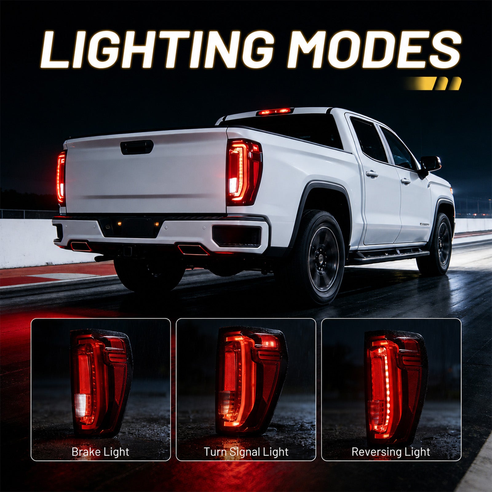 For 2019-2024 GMC Sierra LED Tail Lights Assembly Pair