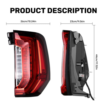 For 2021-2024 GMC Yukon/Yukon XL LED Tail Light Assembly Pair