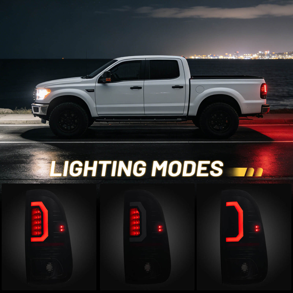 For 1997-2007 Ford Smoked LED Tail Light Assembly Pair