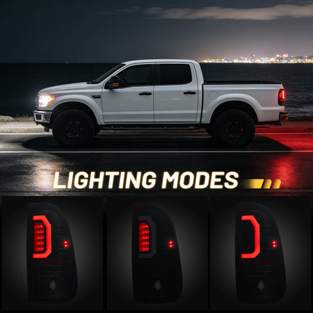 For 1997-2007 Ford Smoked LED Tail Light Assembly Pair