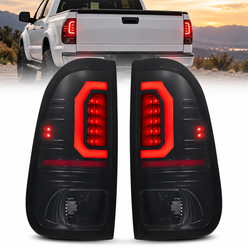 For 1997-2007 Ford Smoked LED Tail Light Assembly Pair