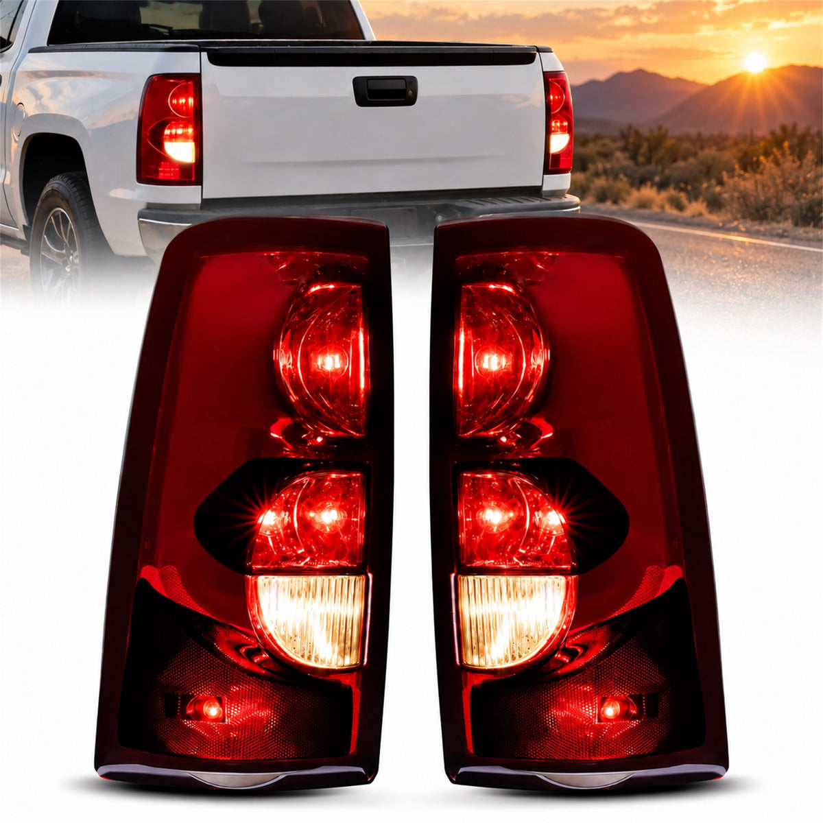 For 2003-2006 Chevy Silverado Tail Light Assembly Pair