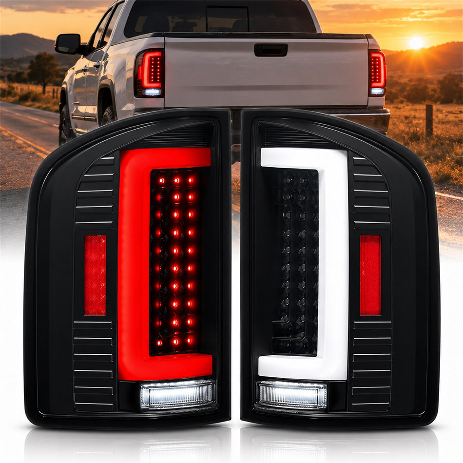 For 2007-2014 Chevy Silverado Smoked LED Tail Light Assembly Pair