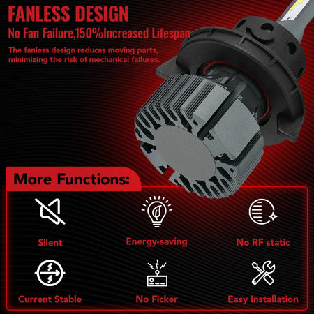 H13 9008 LED Headlight Bulbs White 60W 13000LM 6000K for 2013 Ford F-250 Super Duty | 2 Bulbs Flashark