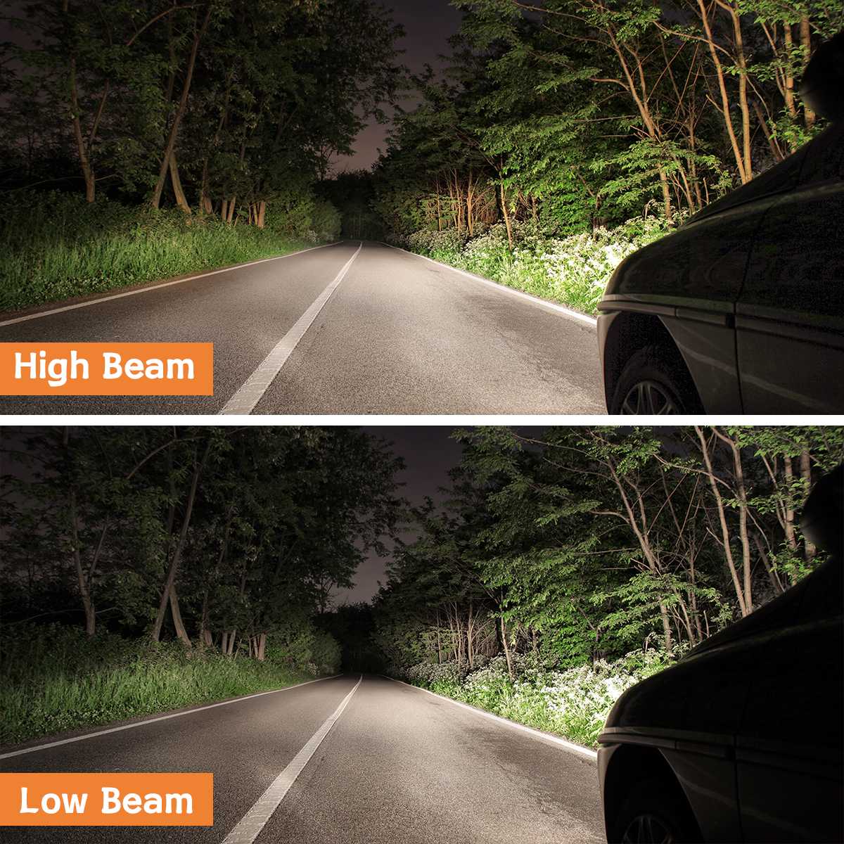 H7 LED Headlight Bulbs 18W 6000LM 6000K | 2 Bulbs Flashark