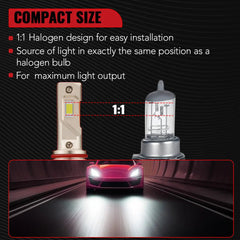 X4 9005/HB3 110W 6500K 28000LM White IP68 LED Headlight Bulbs 2Pcs Flashark