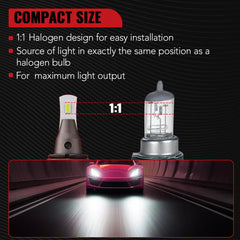 L2 9006/HB4 60W 6000K 18000LM White IP67 LED Headlight Bulbs 2Pcs Flashark