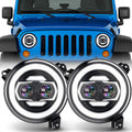For 2018-2025 Jeep Wrangler 9 Inch LED Headlights Assembly Pair