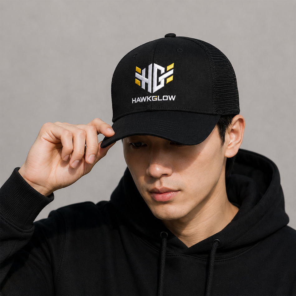 Hawkglow Logo Black Baseball Cap
