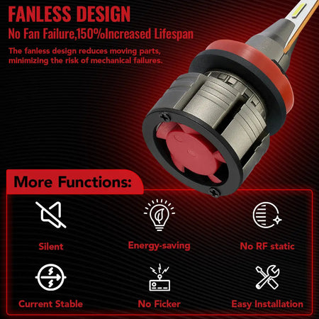 H11 H8 H9 LED Headlight Bulbs 36W 4000LM 5500K 2 Bulbs for Chevy/Ford/Dodge/Jeep/BMW/Nissan/Toyota/Honda Flashark